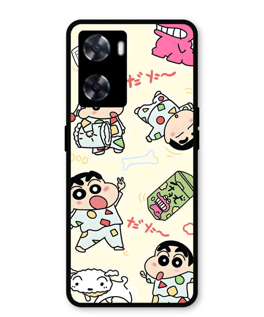 Shinchan Collage Metal Back Cover Phone Case for Oppo K10