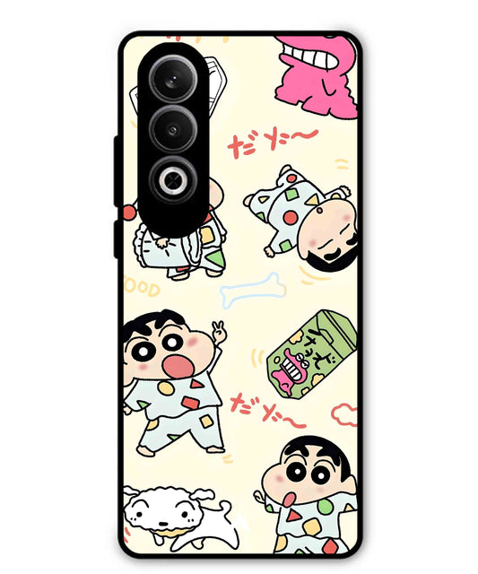 Shinchan Collage Metal Back Cover Phone Case for Oppo K12