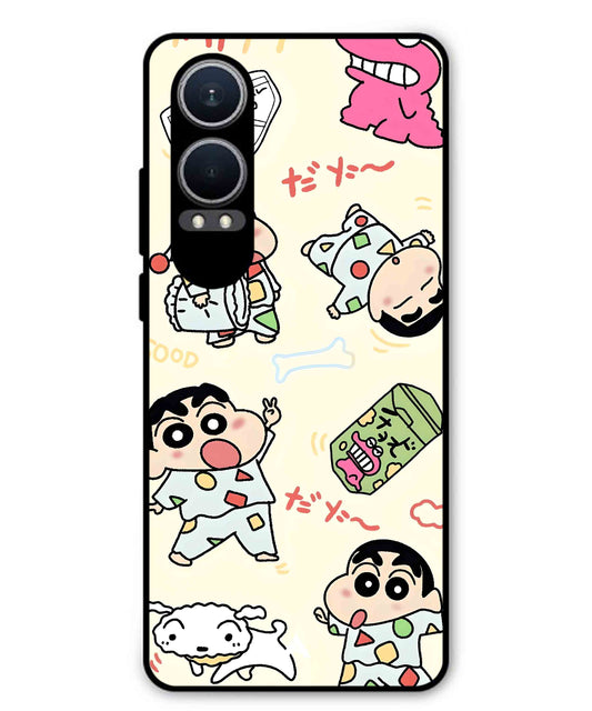 Shinchan Collage Metal Back Cover Phone Case for Oppo K12x
