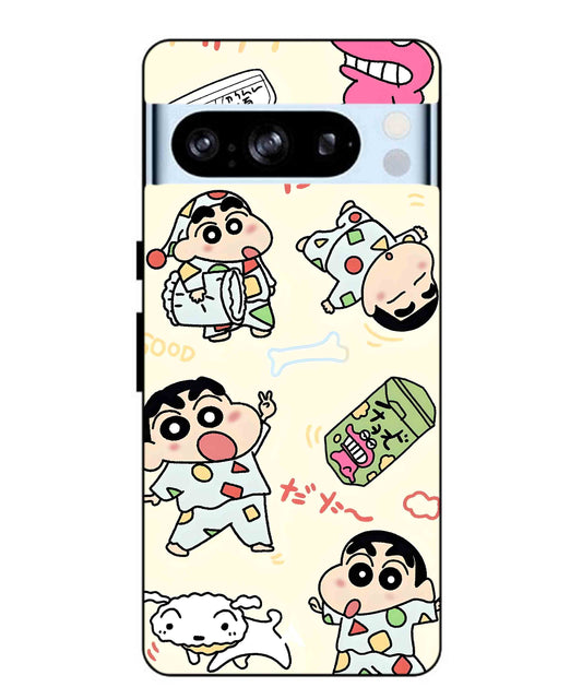 Shinchan Collage Metal Back Cover Phone Case for Pixel 8 Pro