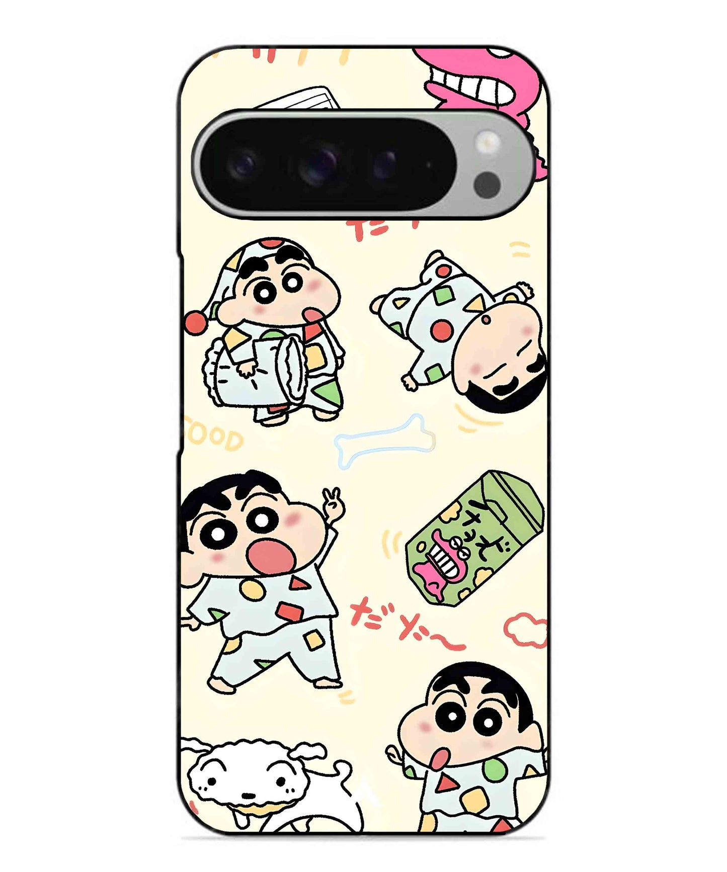 Shinchan Collage Metal Back Cover Phone Case for Pixel 9 Pro XL
