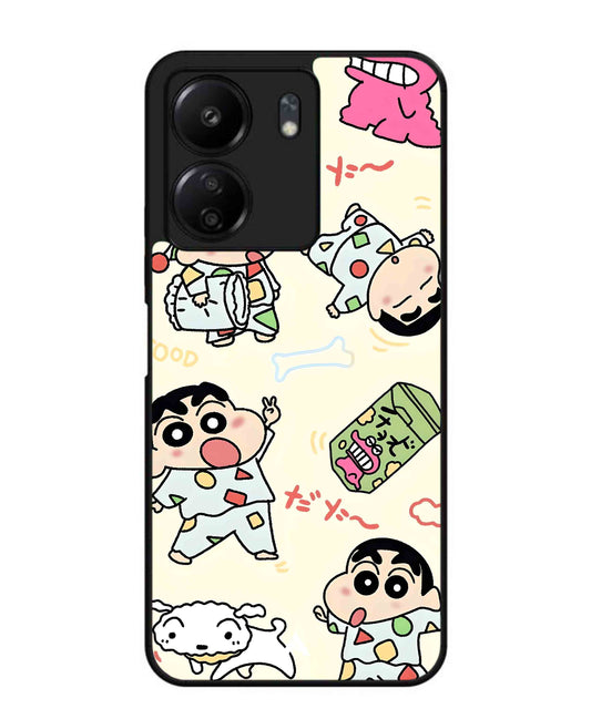 Shinchan Collage Metal Back Cover Phone Case for Poco C65