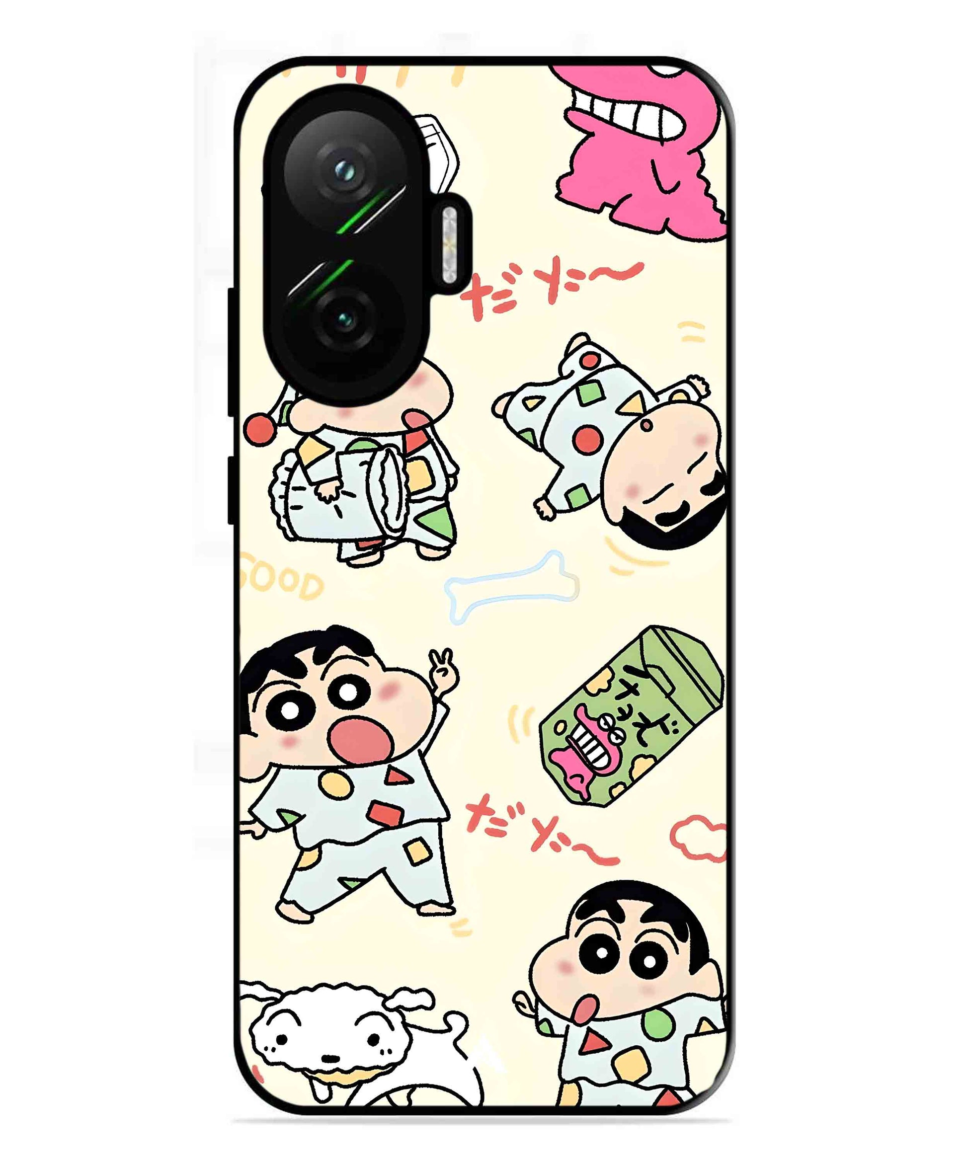 Shinchan Collage Metal Back Cover Phone Case for Poco F7
