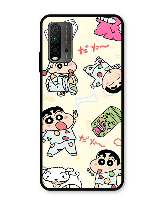 Shinchan Collage Metal Back Cover Phone Case for Poco M3