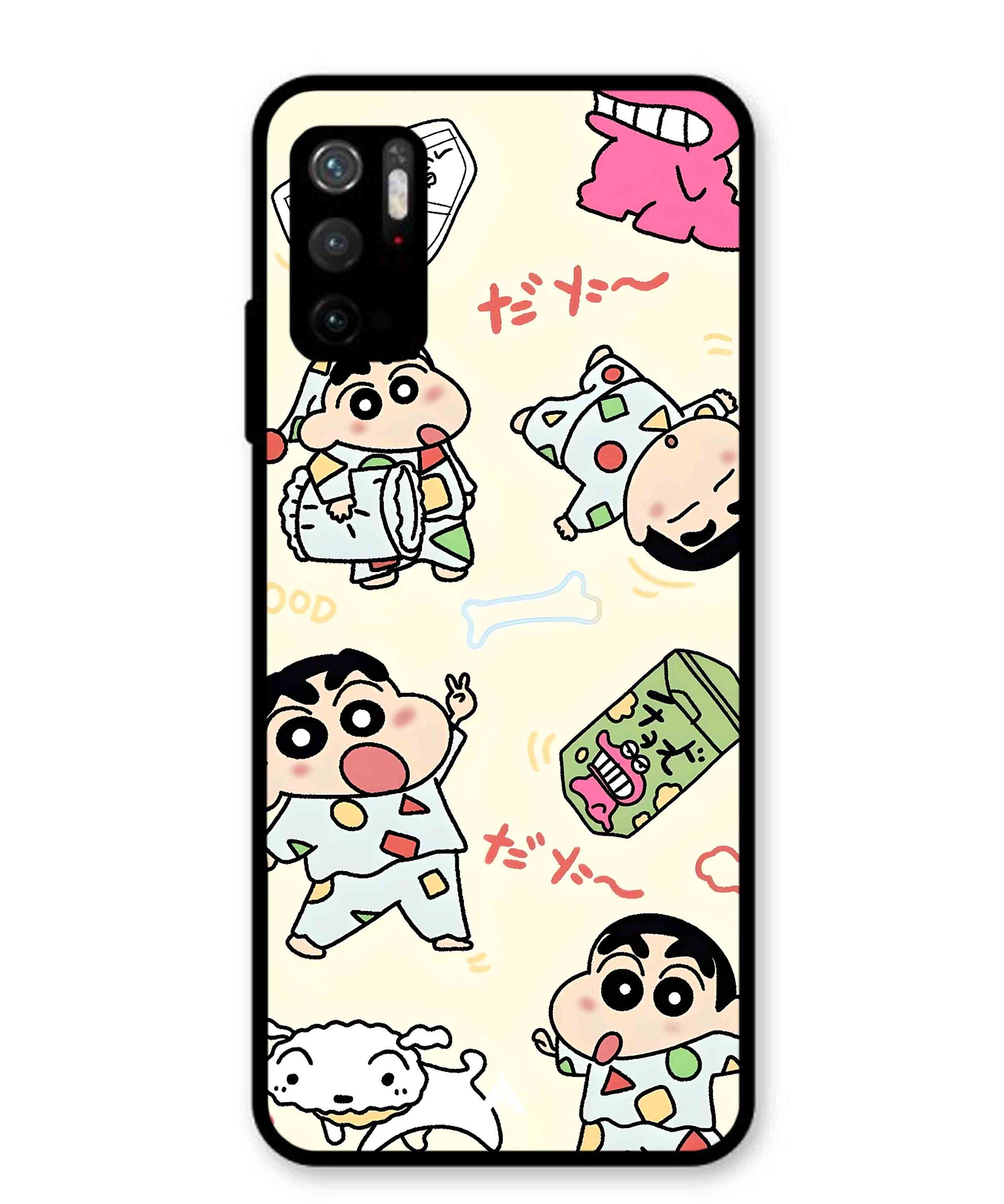 Shinchan Collage Metal Back Cover Phone Case for Poco M3 Pro