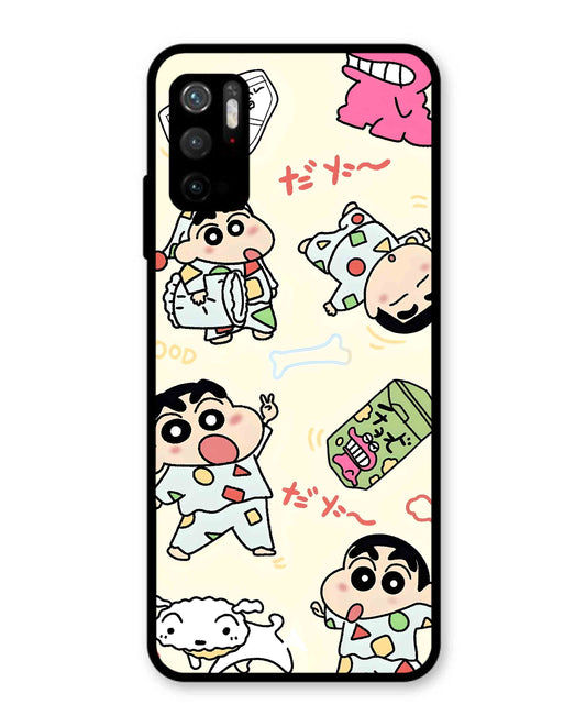 Shinchan Collage Metal Back Cover Phone Case for Poco M3 Pro
