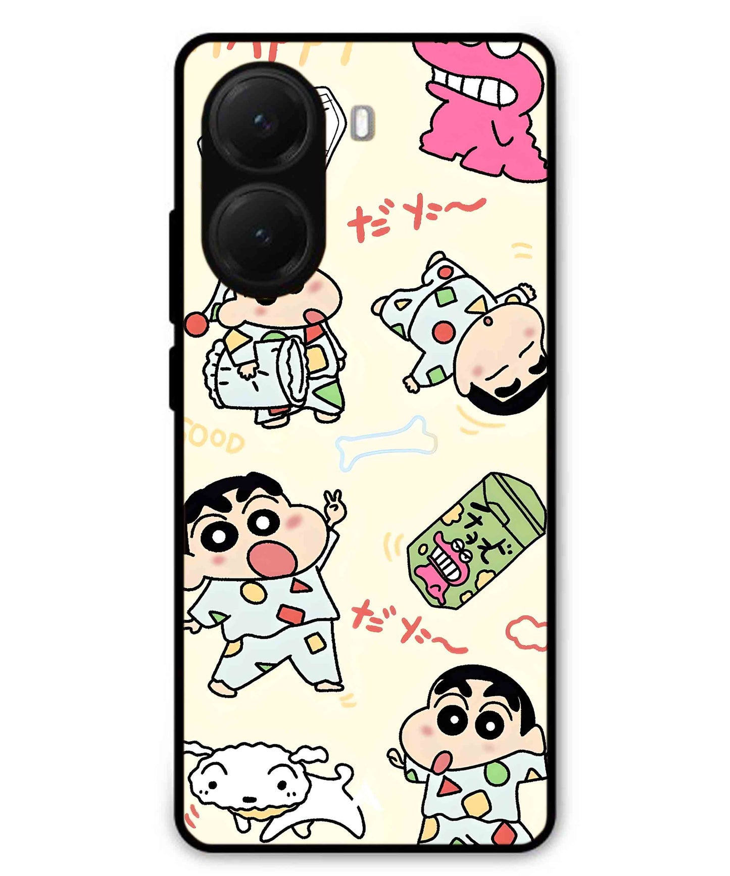 Shinchan Collage Metal Back Cover Phone Case for Poco X7 Pro