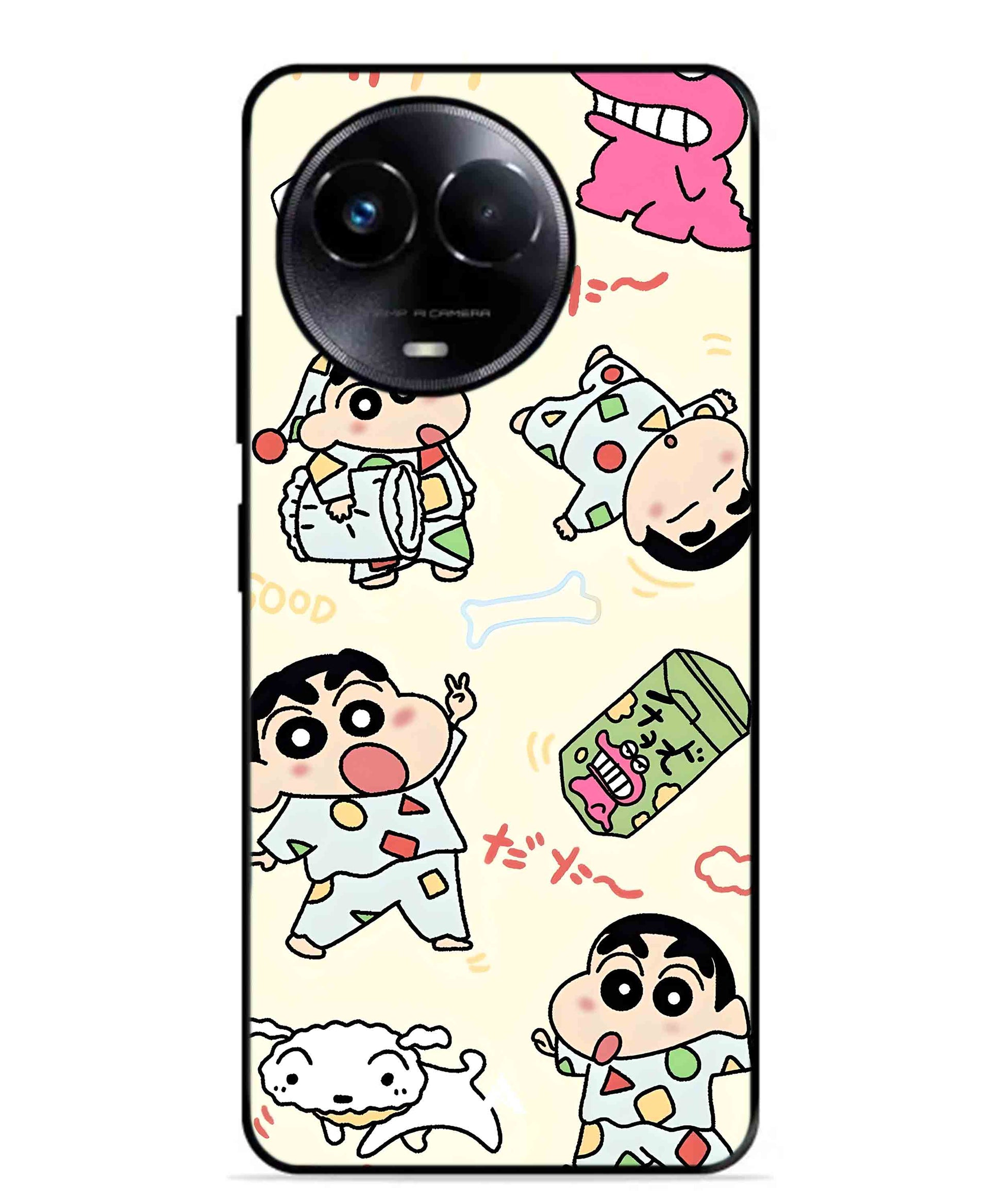 Shinchan Collage Metal Back Cover Phone Case for Realme 11X