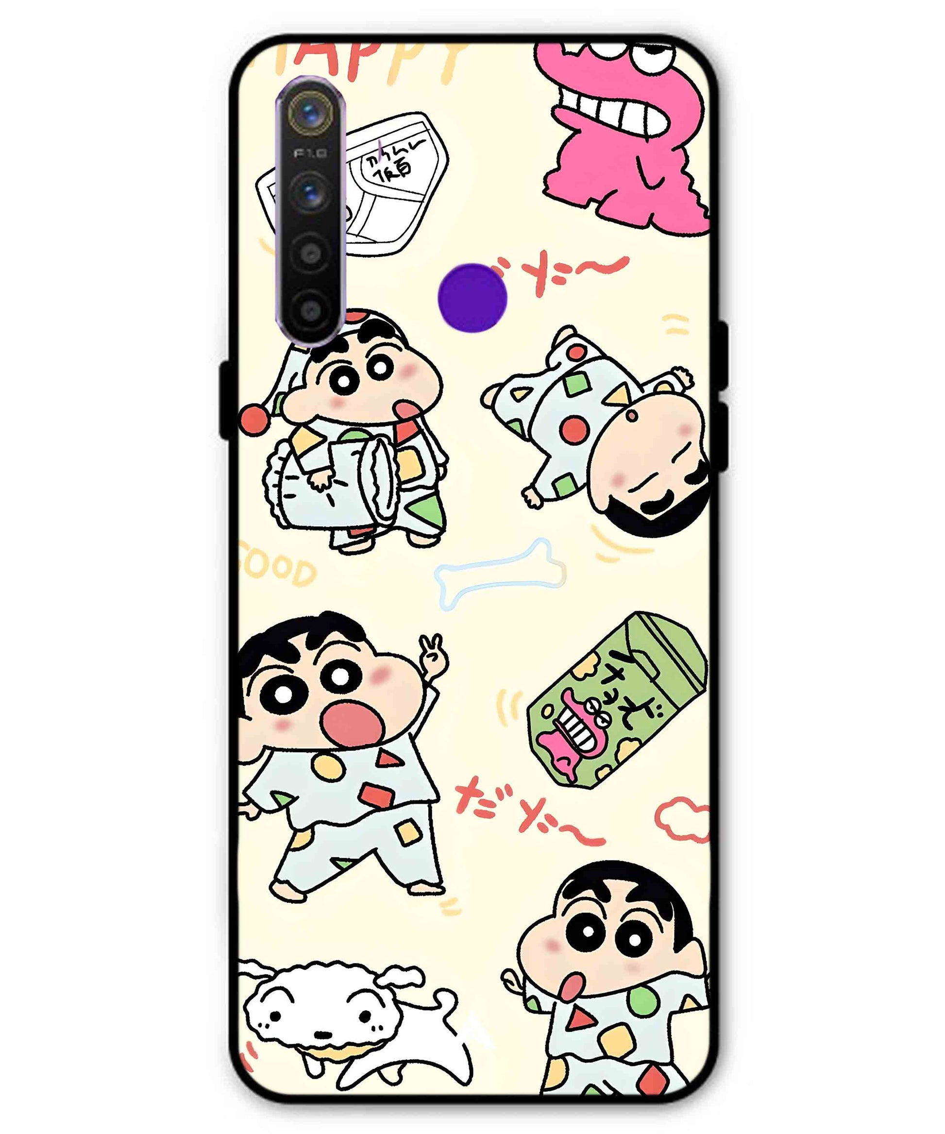 Shinchan Collage Metal Back Cover Phone Case for Realme 5i