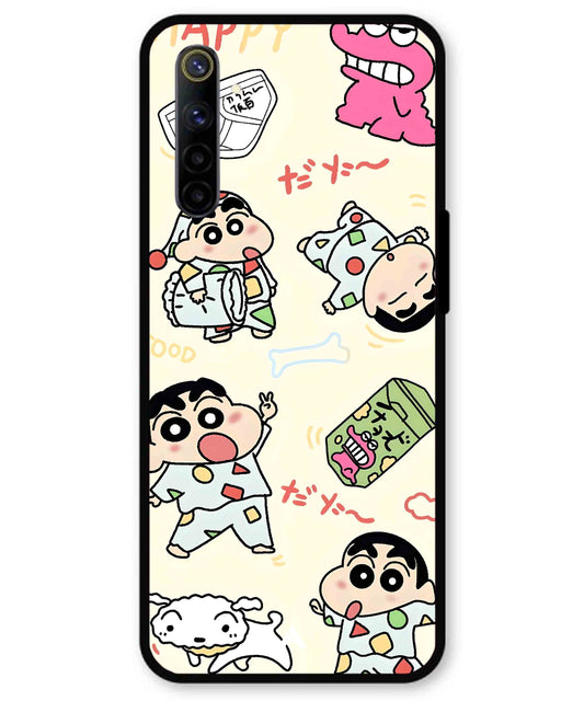 Shinchan Collage Metal Back Cover Phone Case for Realme 6i