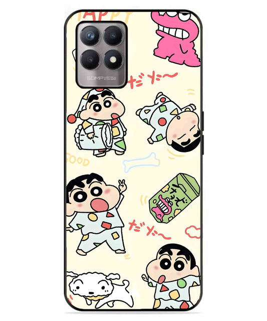 Shinchan Collage Metal Back Cover Phone Case for Realme 8i