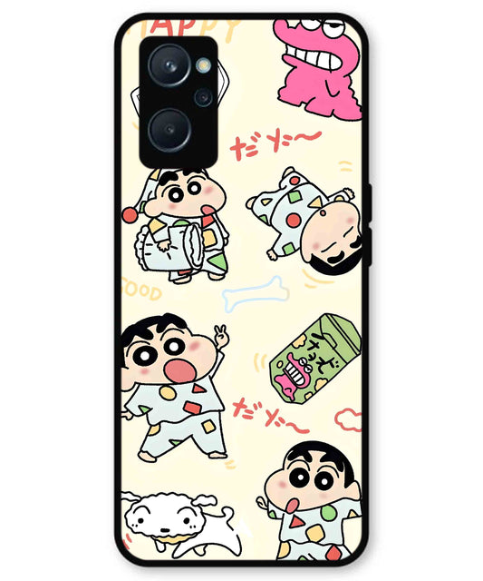 Shinchan Collage Metal Back Cover Phone Case for Realme 9i