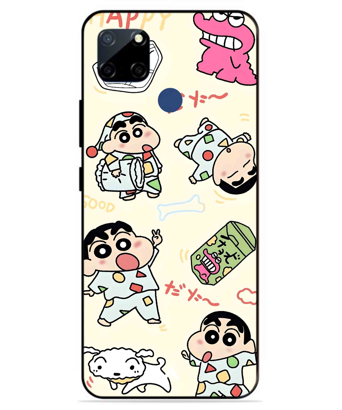 Shinchan Collage Metal Back Cover Phone Case for Realme C12