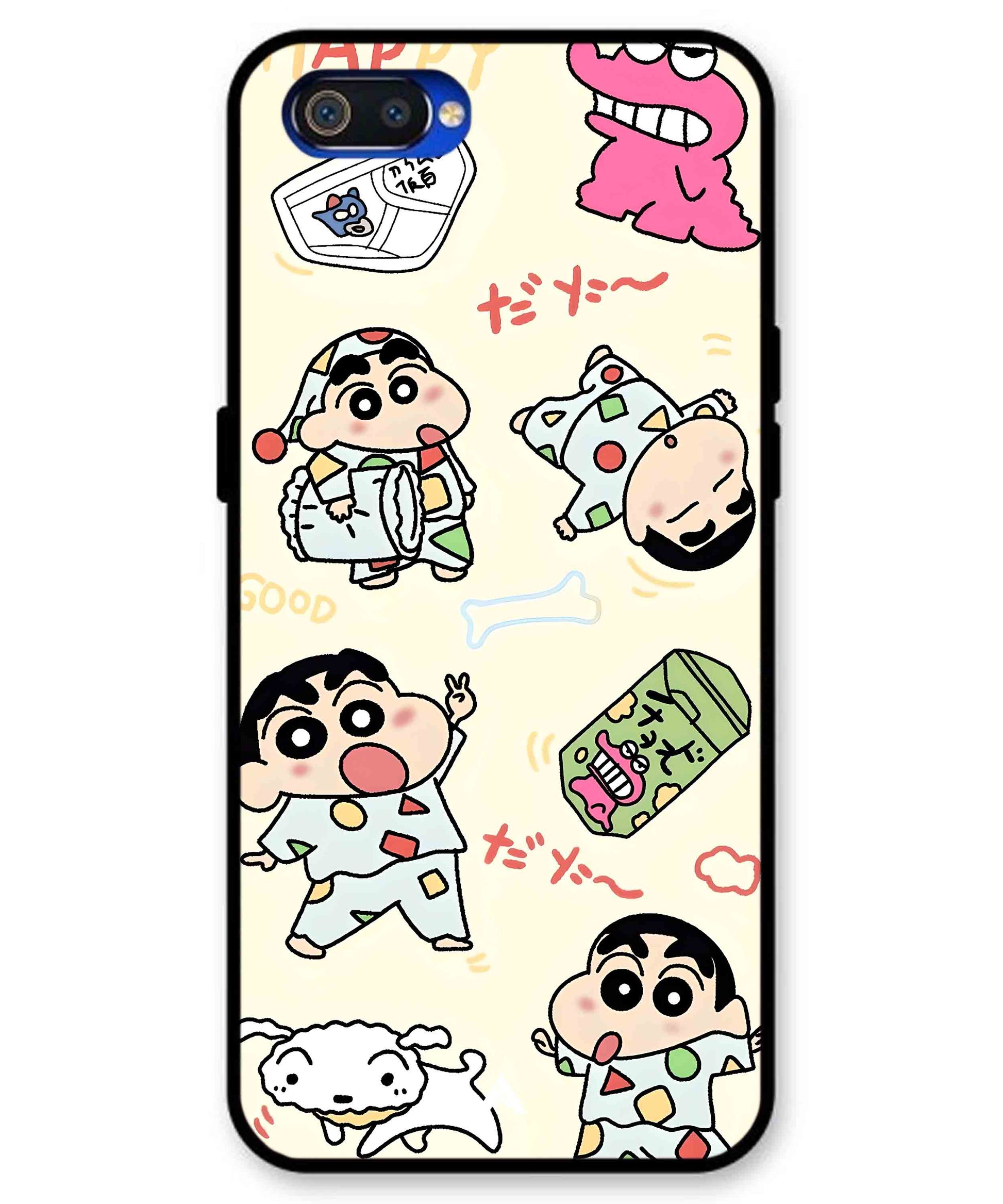 Shinchan Collage Metal Back Cover Phone Case for Realme C2