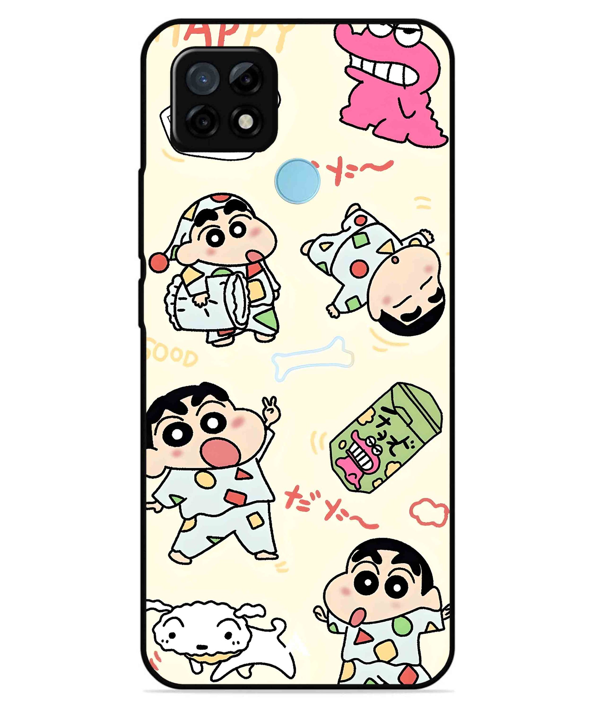 Shinchan Collage Metal Back Cover Phone Case for Realme C21