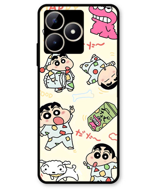 Shinchan Collage Metal Back Cover Phone Case for Realme C51