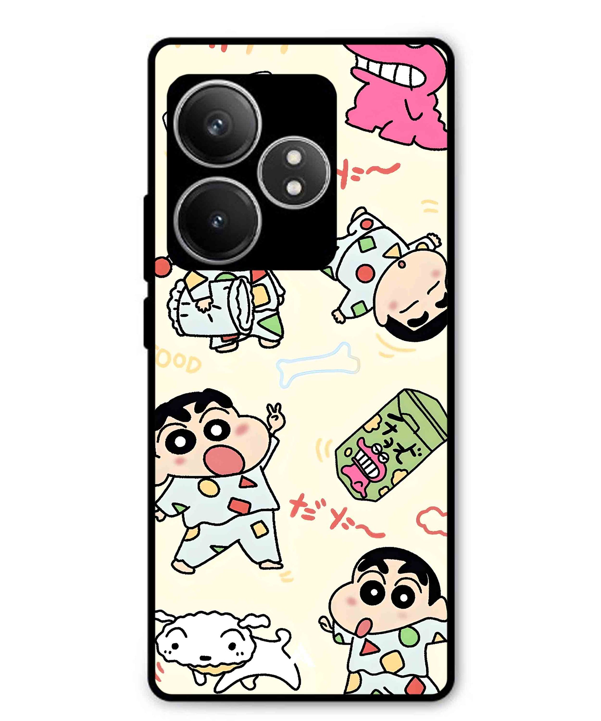 Shinchan Collage Metal Back Cover Phone Case for Realme GT 6T