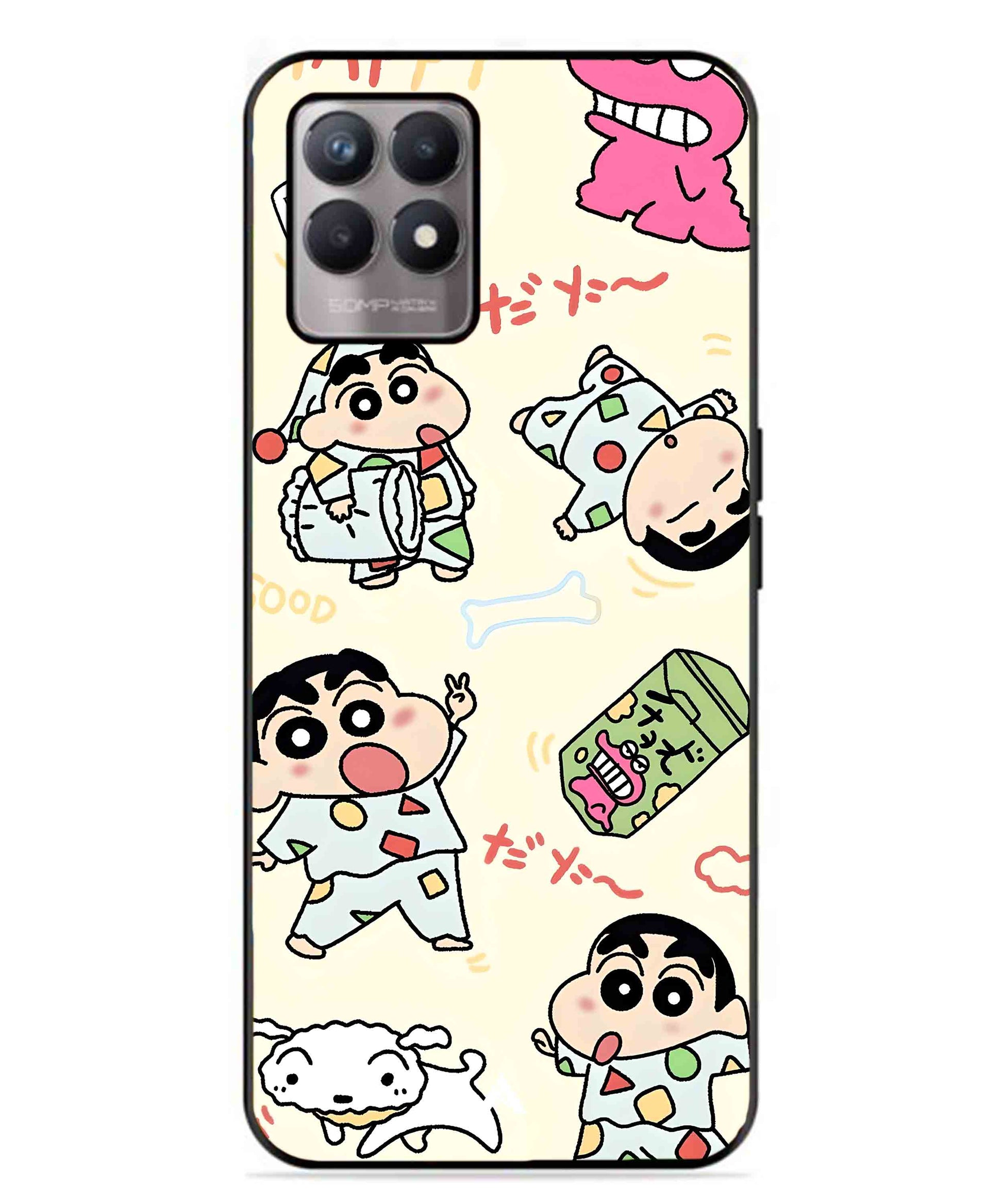 Shinchan Collage Metal Back Cover Phone Case for Realme Narzo 50