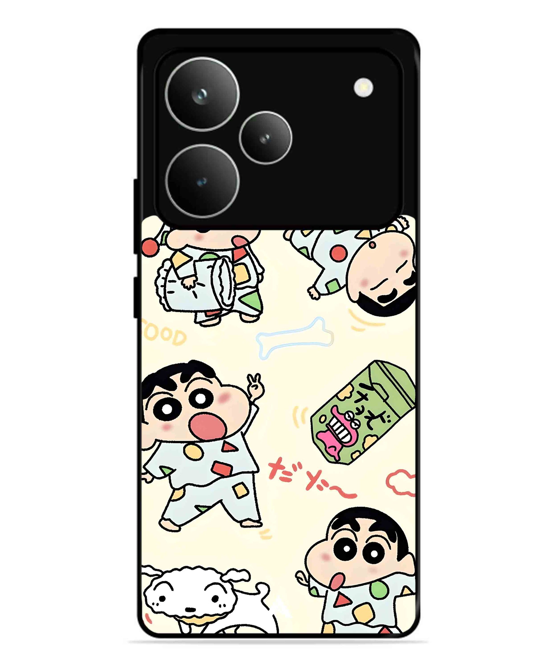 Shinchan Collage Metal Back Cover Phone Case for Realme P4 Pro