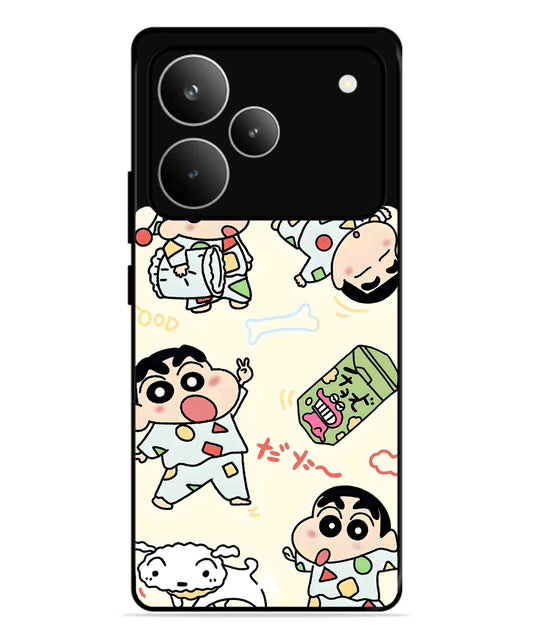 Shinchan Collage Metal Back Cover Phone Case for Realme P4 Pro