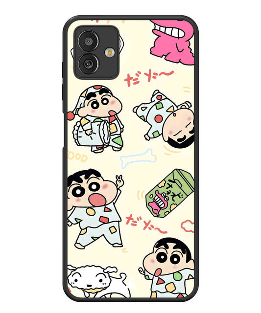 Shinchan Collage Metal Back Cover Phone Case for Samsugn Galaxy M13 5G