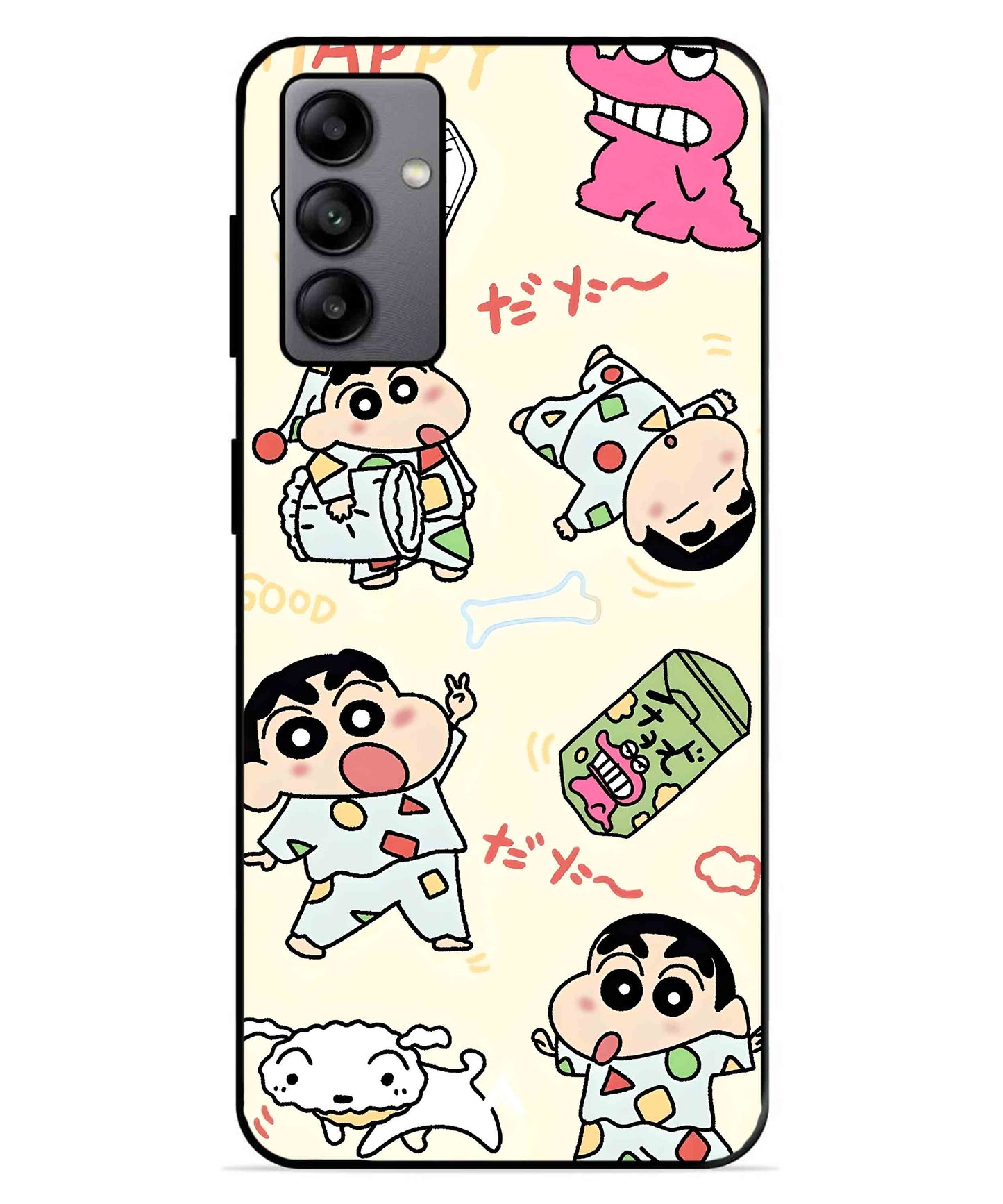 Shinchan Collage Metal Back Cover Phone Case for Samsung Galaxy A04s
