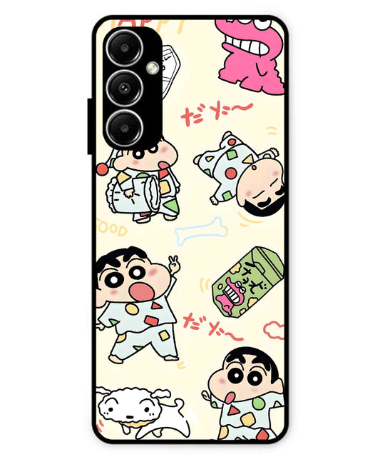 Shinchan Collage Metal Back Cover Phone Case for Samsung Galaxy A05s