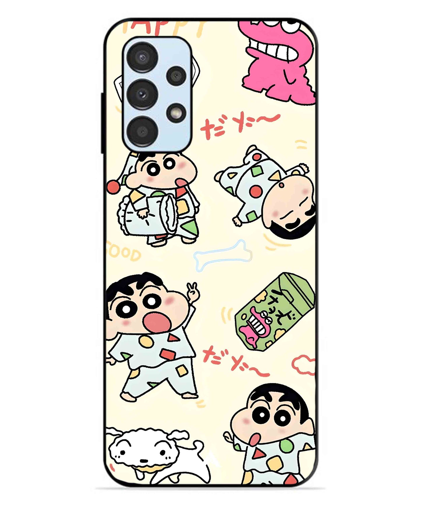 Shinchan Collage Metal Back Cover Phone Case for Samsung Galaxy A13 4G
