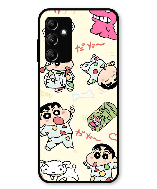 Shinchan Collage Metal Back Cover Phone Case for Samsung Galaxy A14 5G