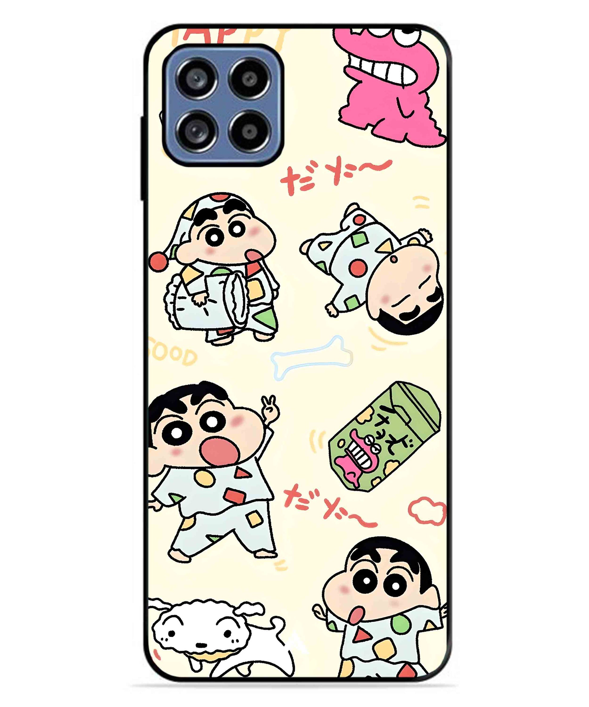 Shinchan Collage Metal Back Cover Phone Case for Samsung Galaxy A22 5G