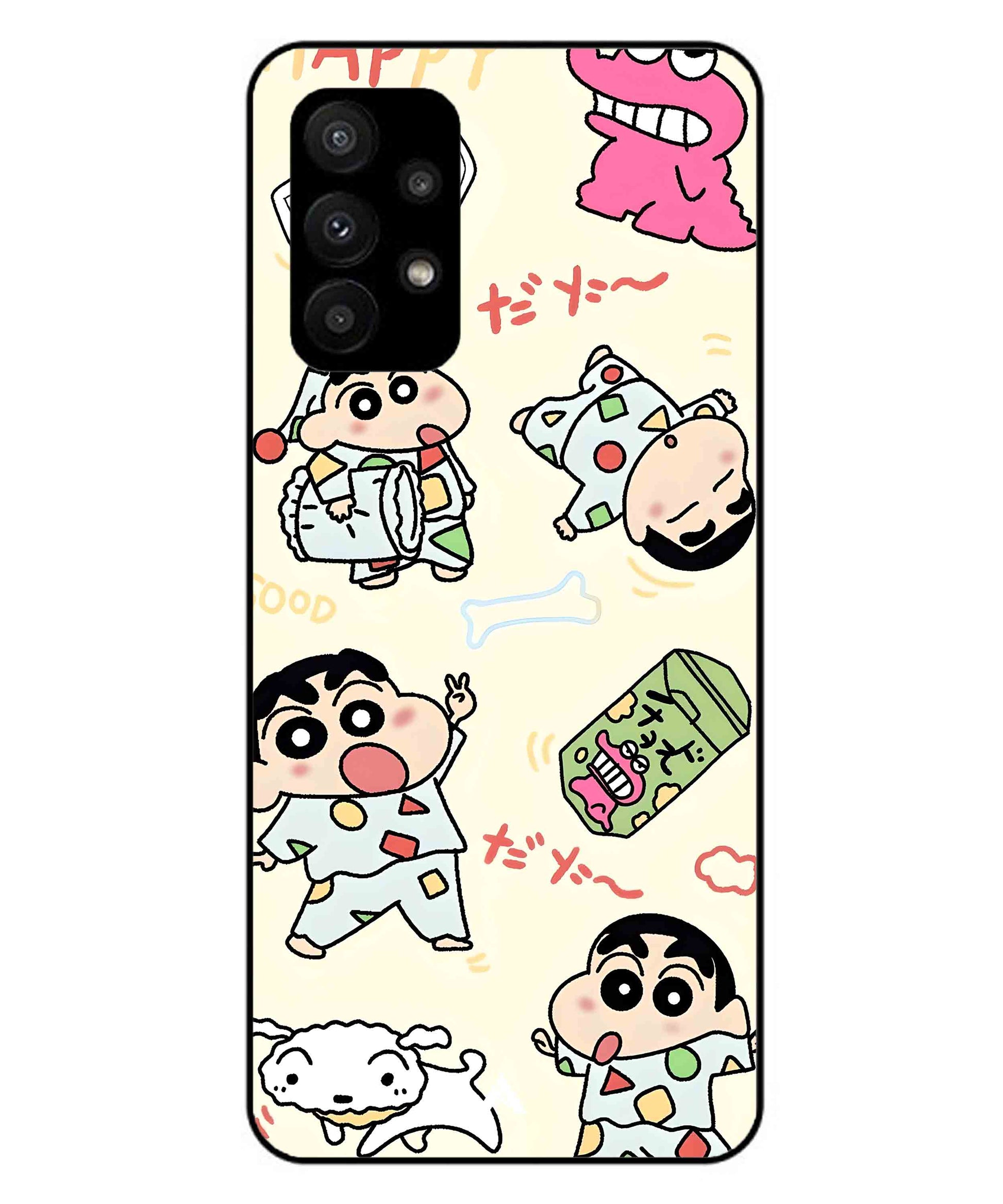 Shinchan Collage Metal Back Cover Phone Case for Samsung Galaxy A23 5G