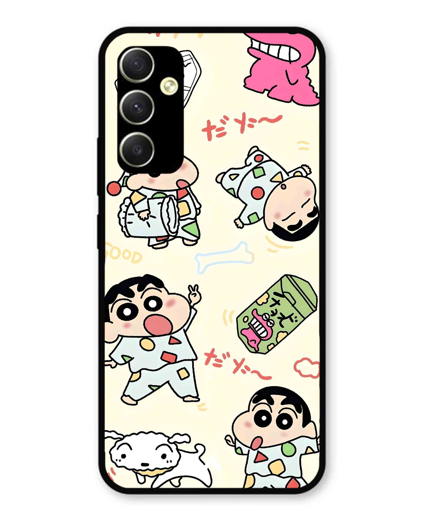 Shinchan Collage Metal Back Cover Phone Case for Samsung Galaxy A34 5G