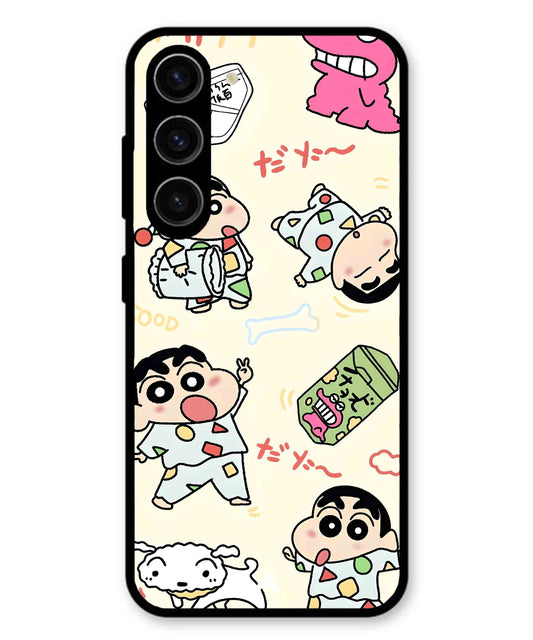 Shinchan Collage Metal Back Cover Phone Case for Samsung Galaxy A36