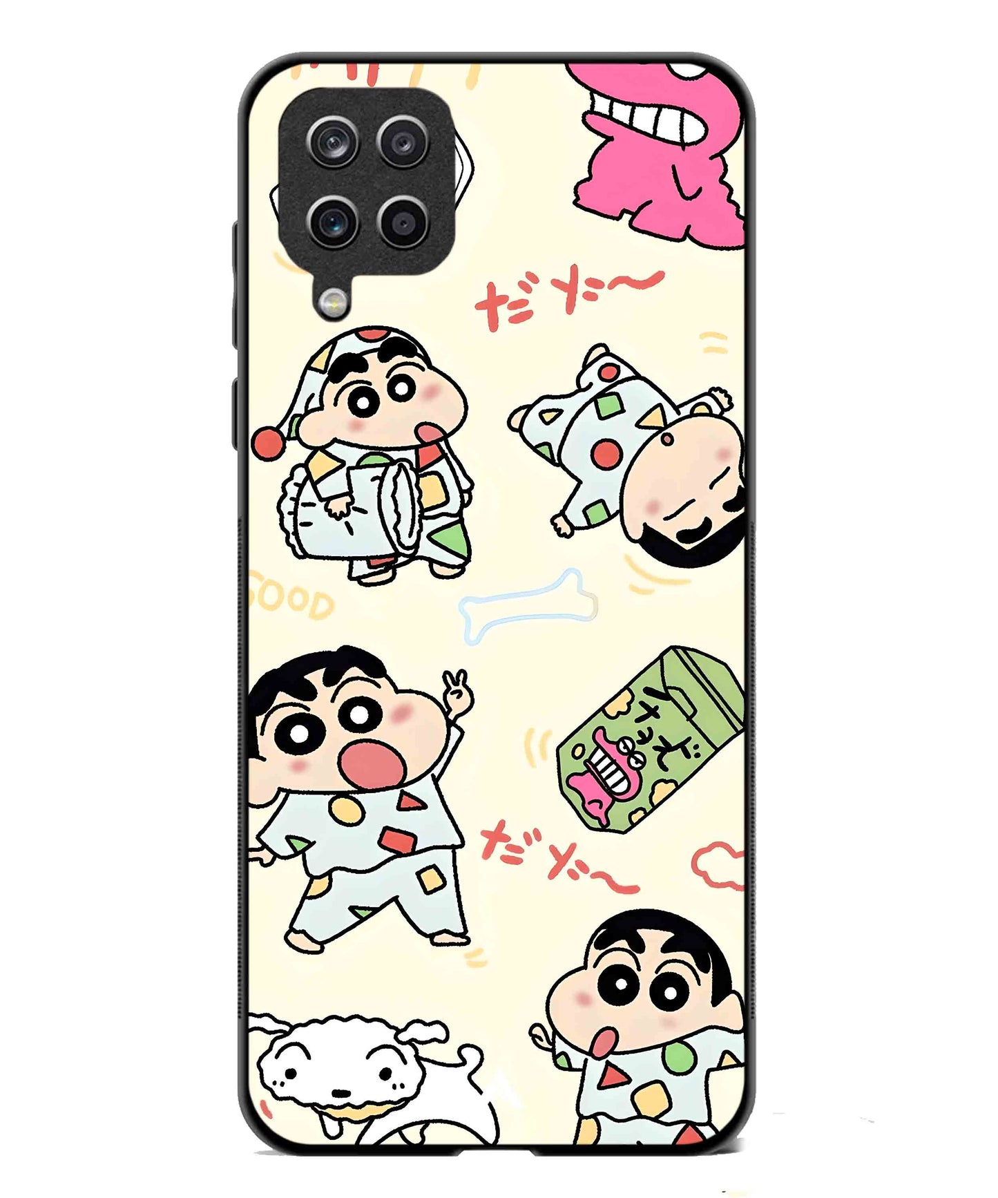 Shinchan Collage Metal Back Cover Phone Case for Samsung Galaxy A42