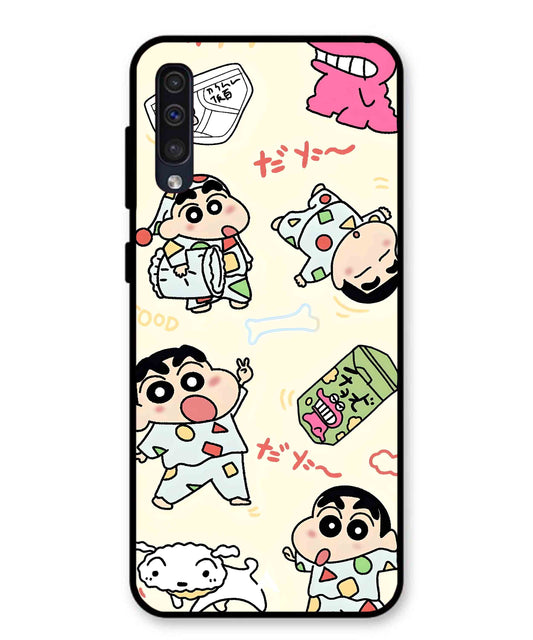 Shinchan Collage Metal Back Cover Phone Case for Samsung Galaxy A50