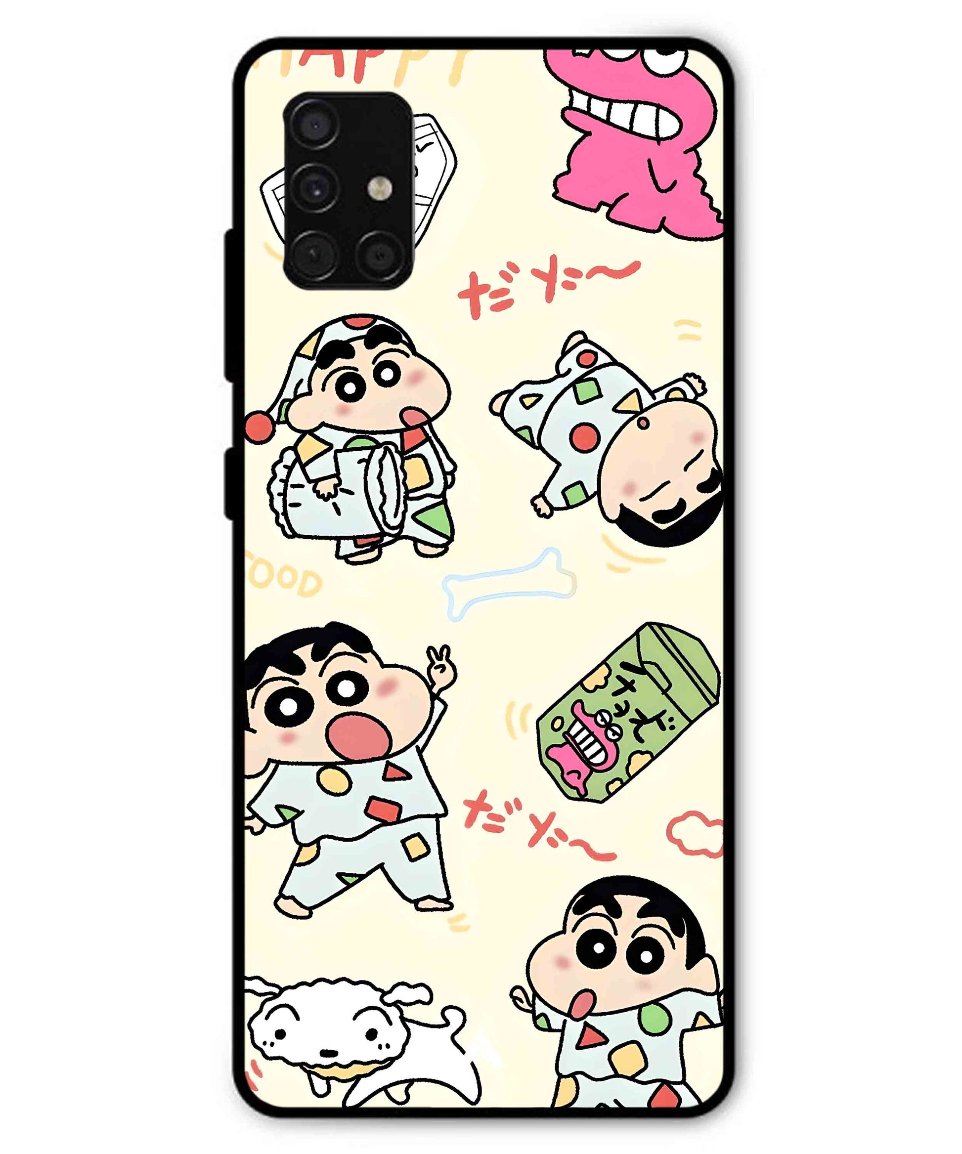 Shinchan Collage Metal Back Cover Phone Case for Samsung Galaxy A51