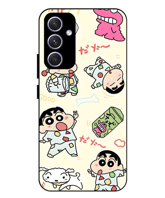 Shinchan Collage Metal Back Cover Phone Case for Samsung Galaxy A55