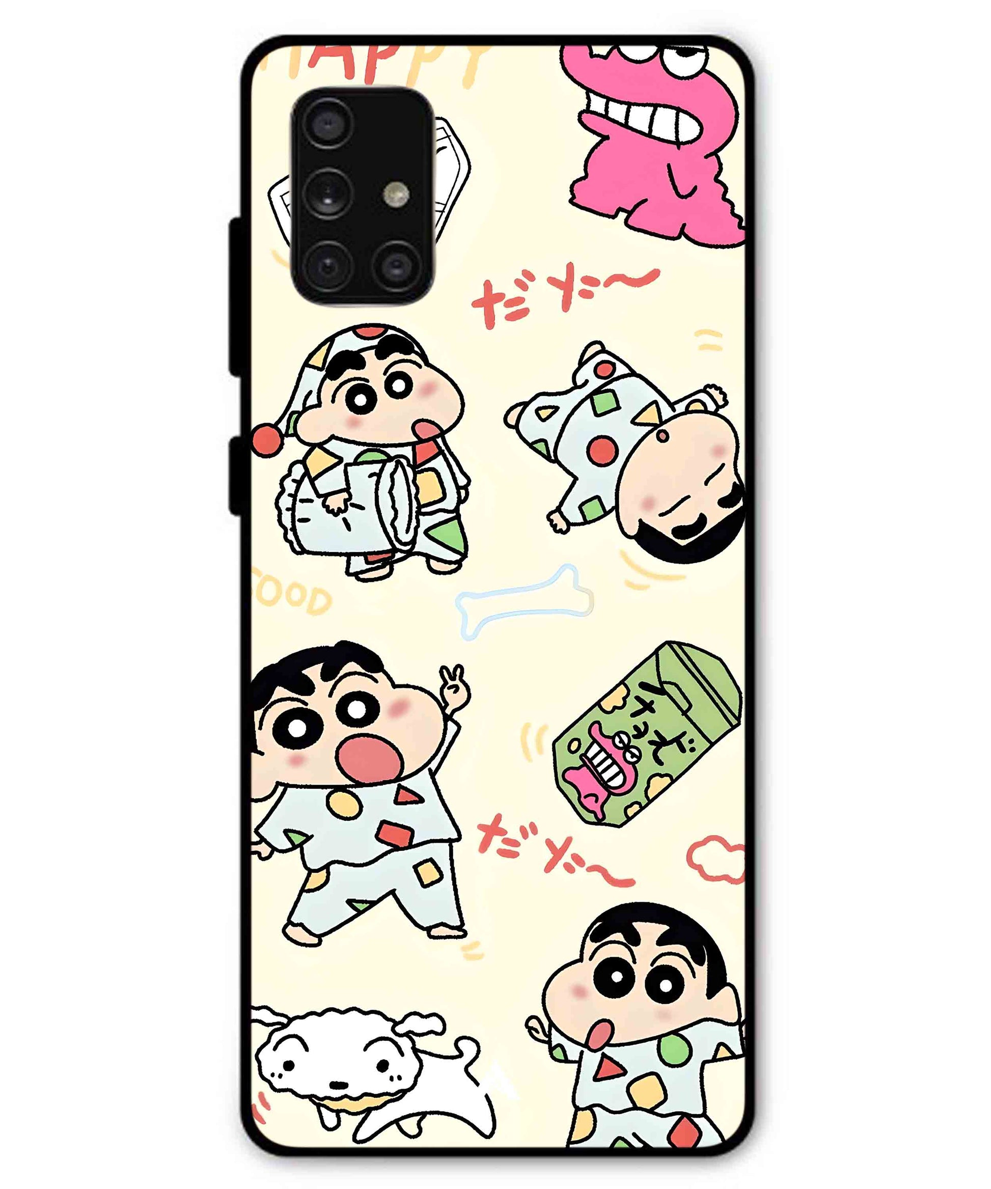 Shinchan Collage Metal Back Cover Phone Case for Samsung Galaxy A71