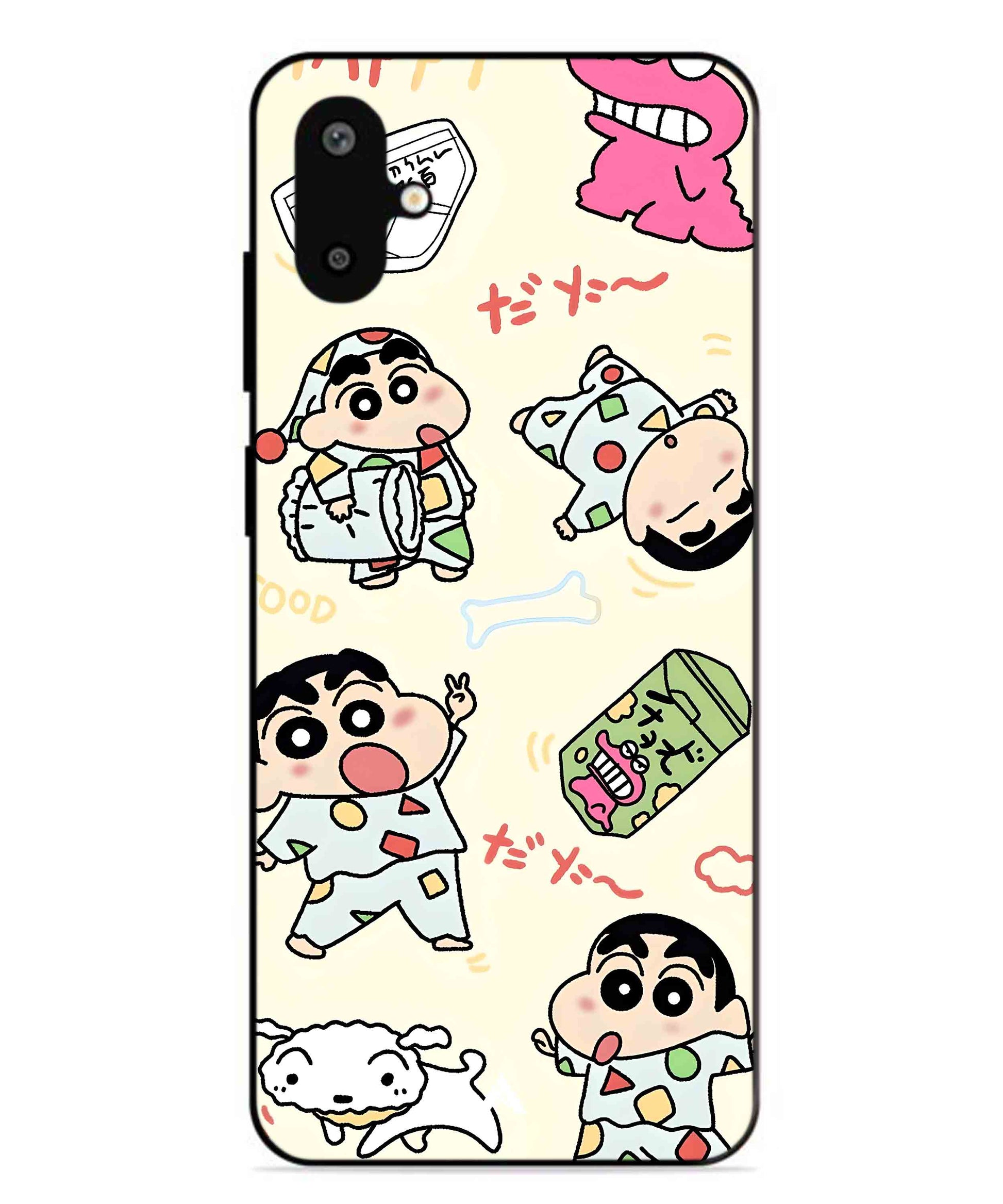 Shinchan Collage Metal Back Cover Phone Case for Samsung Galaxy F06