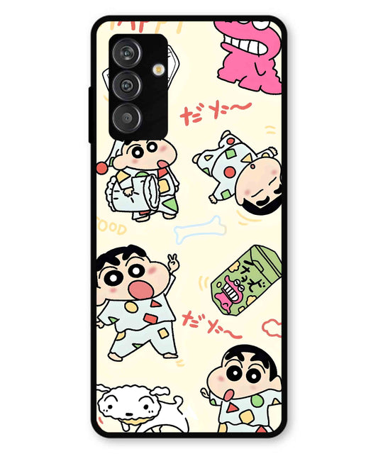 Shinchan Collage Metal Back Cover Phone Case for Samsung Galaxy F14