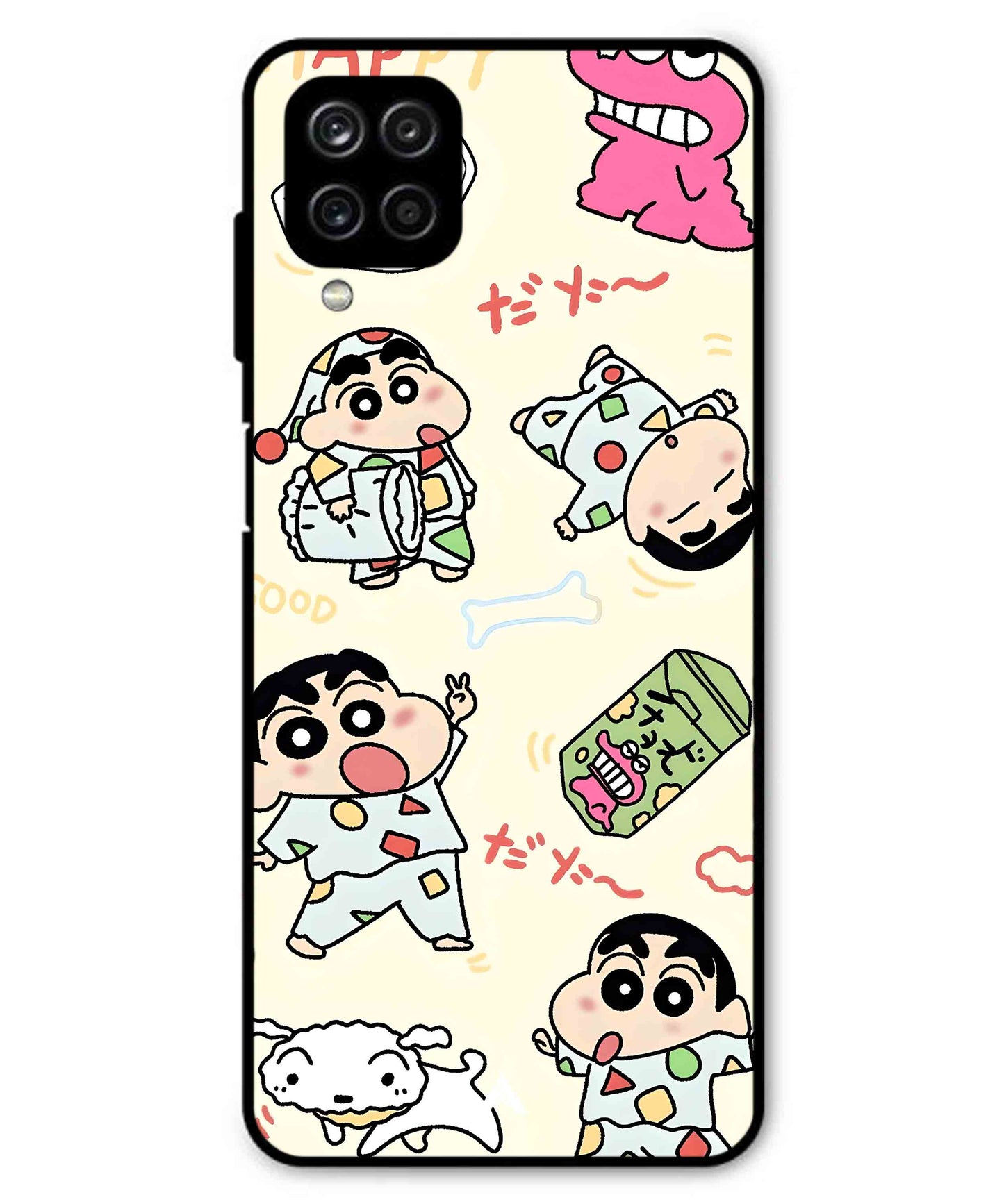 Shinchan Collage Metal Back Cover Phone Case for Samsung Galaxy F22
