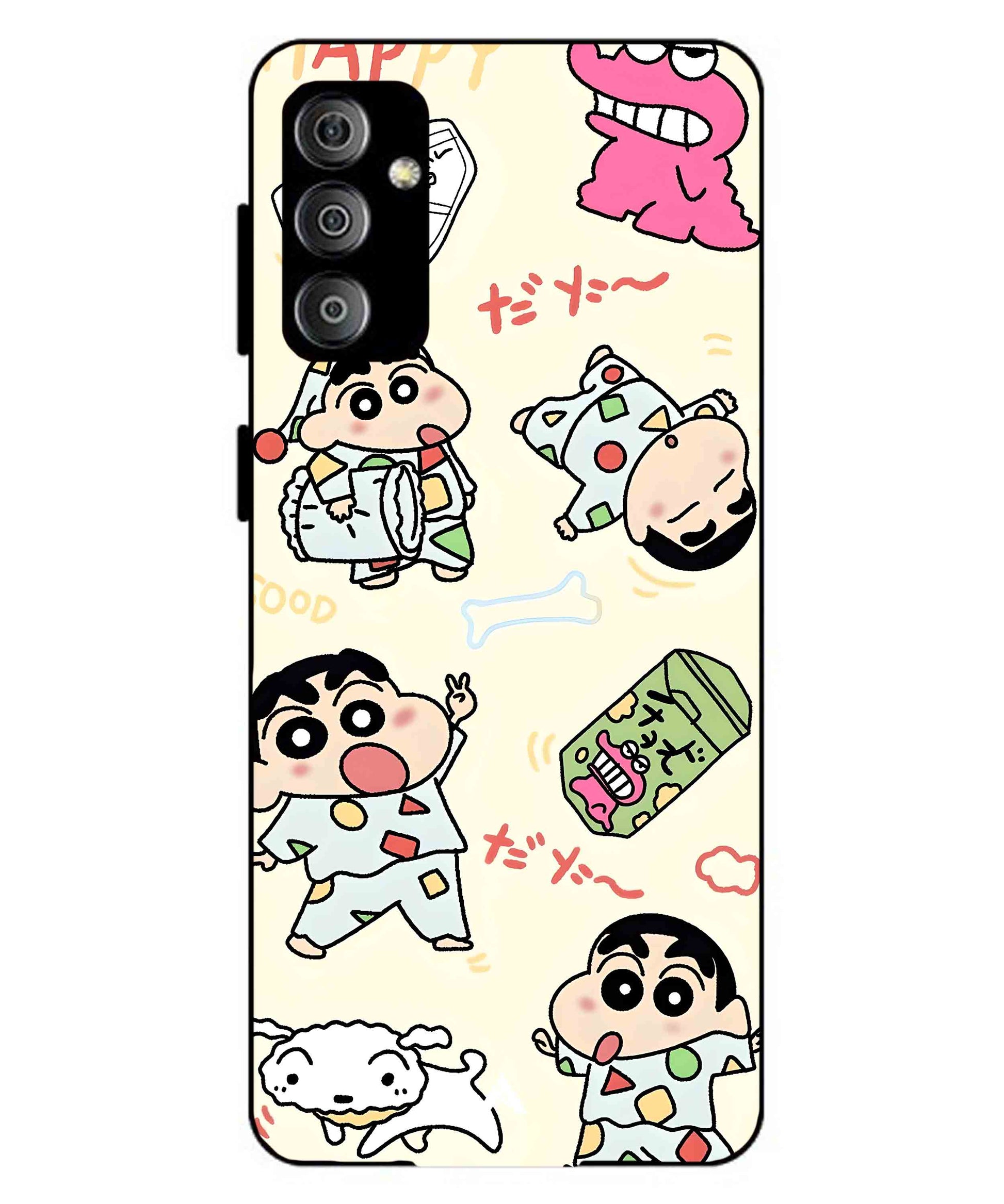 Shinchan Collage Metal Back Cover Phone Case for Samsung Galaxy F23