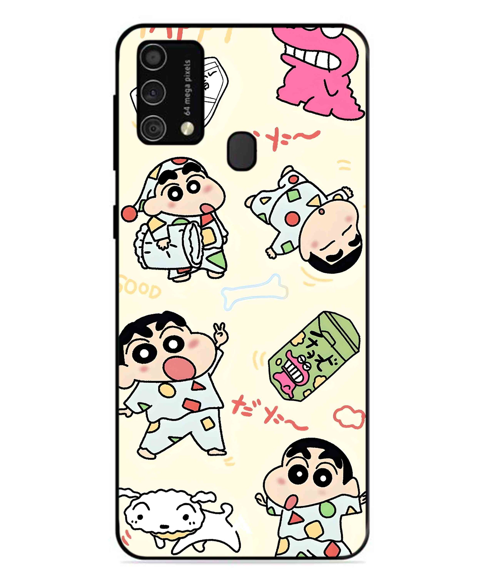 Shinchan Collage Metal Back Cover Phone Case for Samsung Galaxy F41