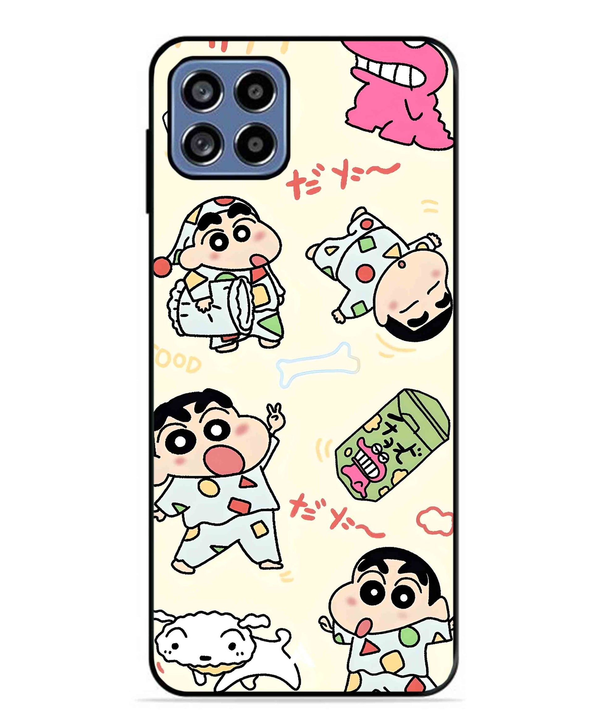 Shinchan Collage Metal Back Cover Phone Case for Samsung Galaxy F42