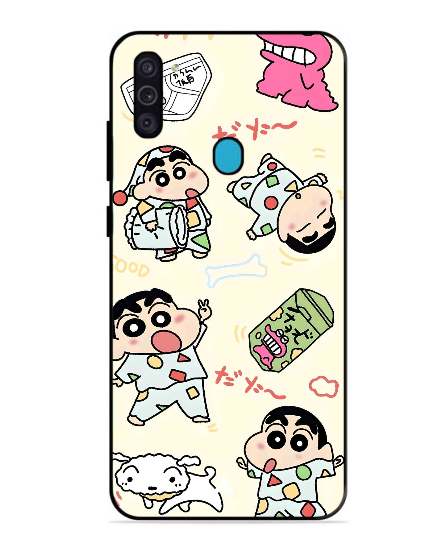 Shinchan Collage Metal Back Cover Phone Case for Samsung Galaxy M11