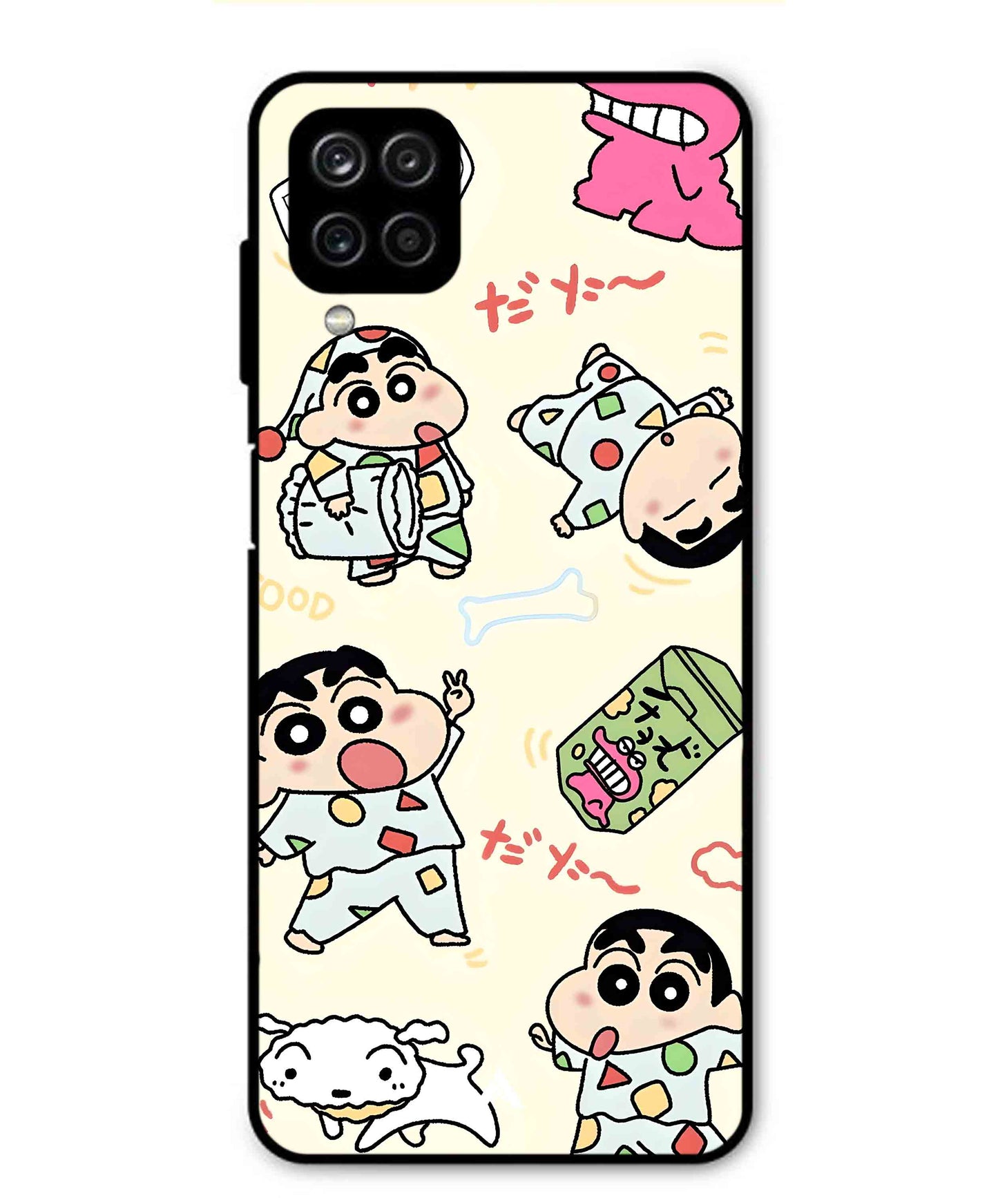 Shinchan Collage Metal Back Cover Phone Case for Samsung Galaxy M12