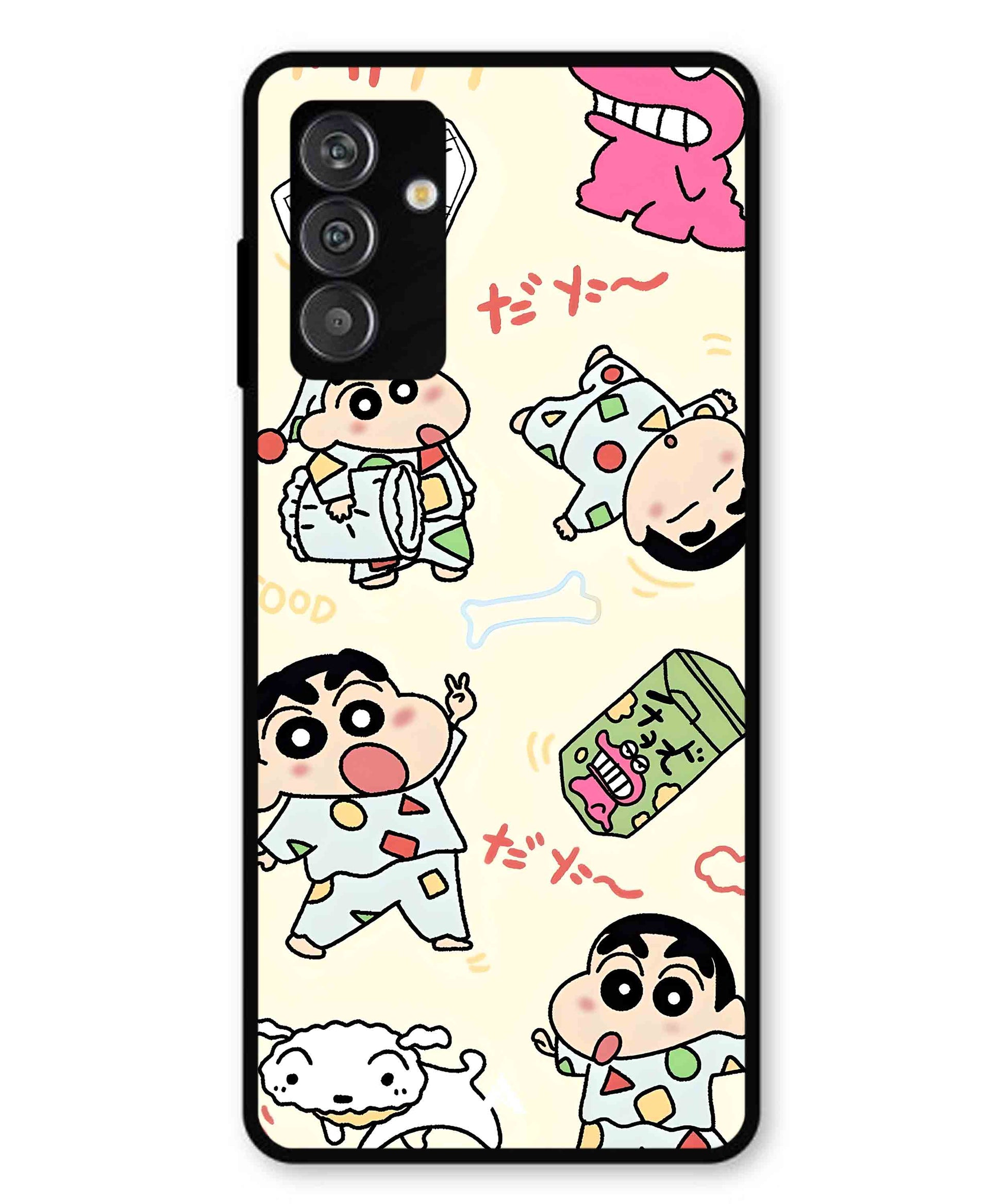 Shinchan Collage Metal Back Cover Phone Case for Samsung Galaxy M14