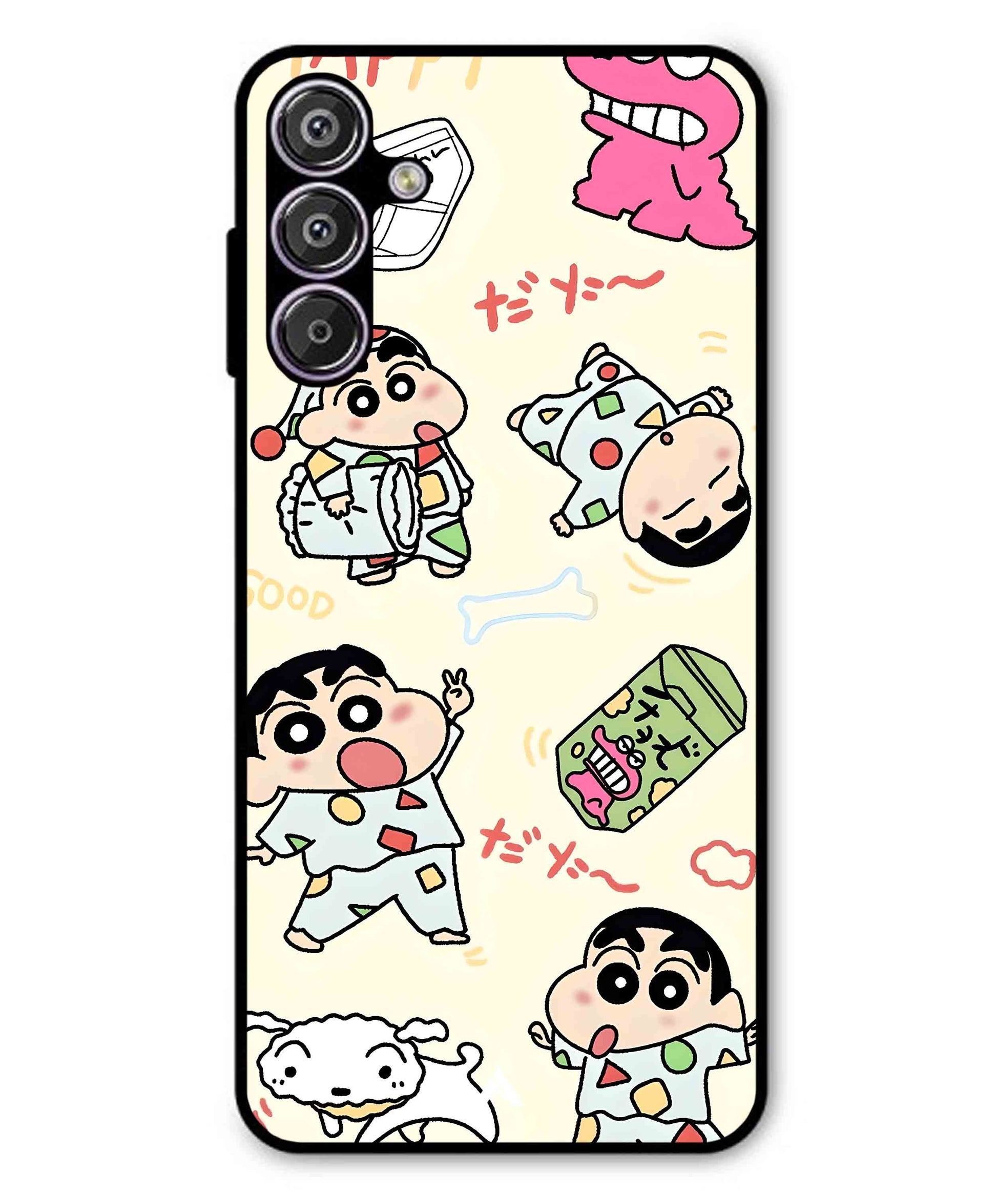 Shinchan Collage Metal Back Cover Phone Case for Samsung Galaxy M16