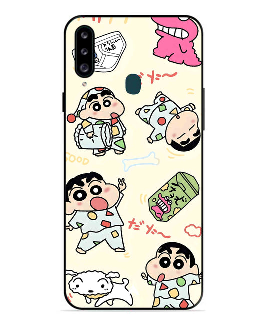 Shinchan Collage Metal Back Cover Phone Case for Samsung Galaxy M30