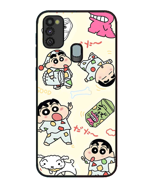 Shinchan Collage Metal Back Cover Phone Case for Samsung Galaxy M30s